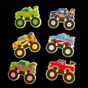 6pc Monster Truck Croc Charms